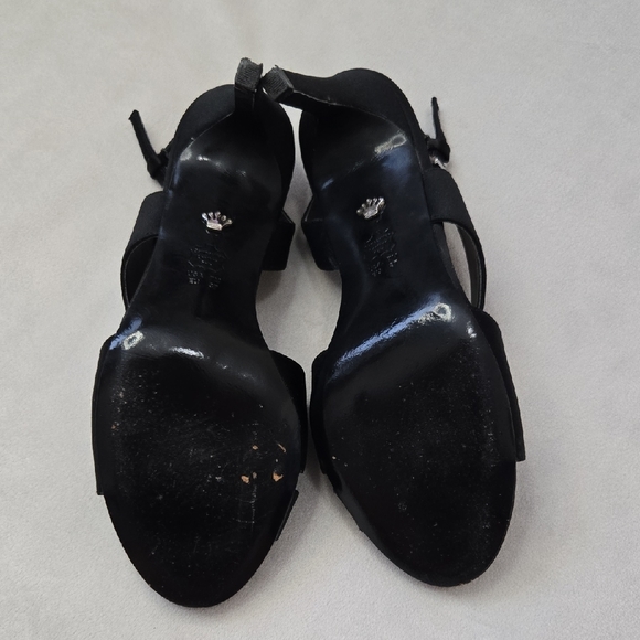 Nina Black Strappy Slingback Heels - Picture 4 of 7